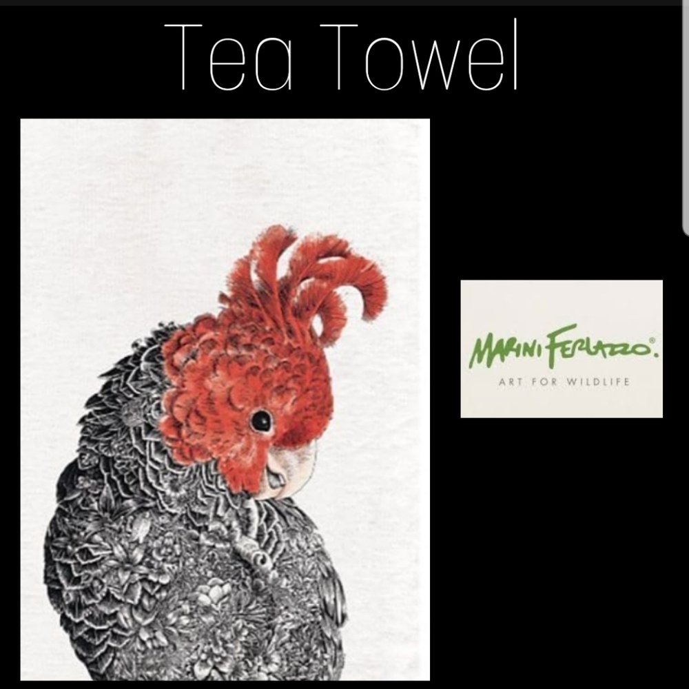 NWOT/MARINI FERLAZZO/ Birds Tea Towel  Gang Gang Cockatoo